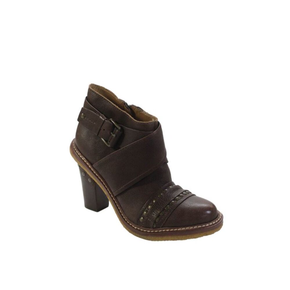 Schuler And Sons Philadelphia Womens Leather Zip Up Ankle Boots Brown Size 7 B